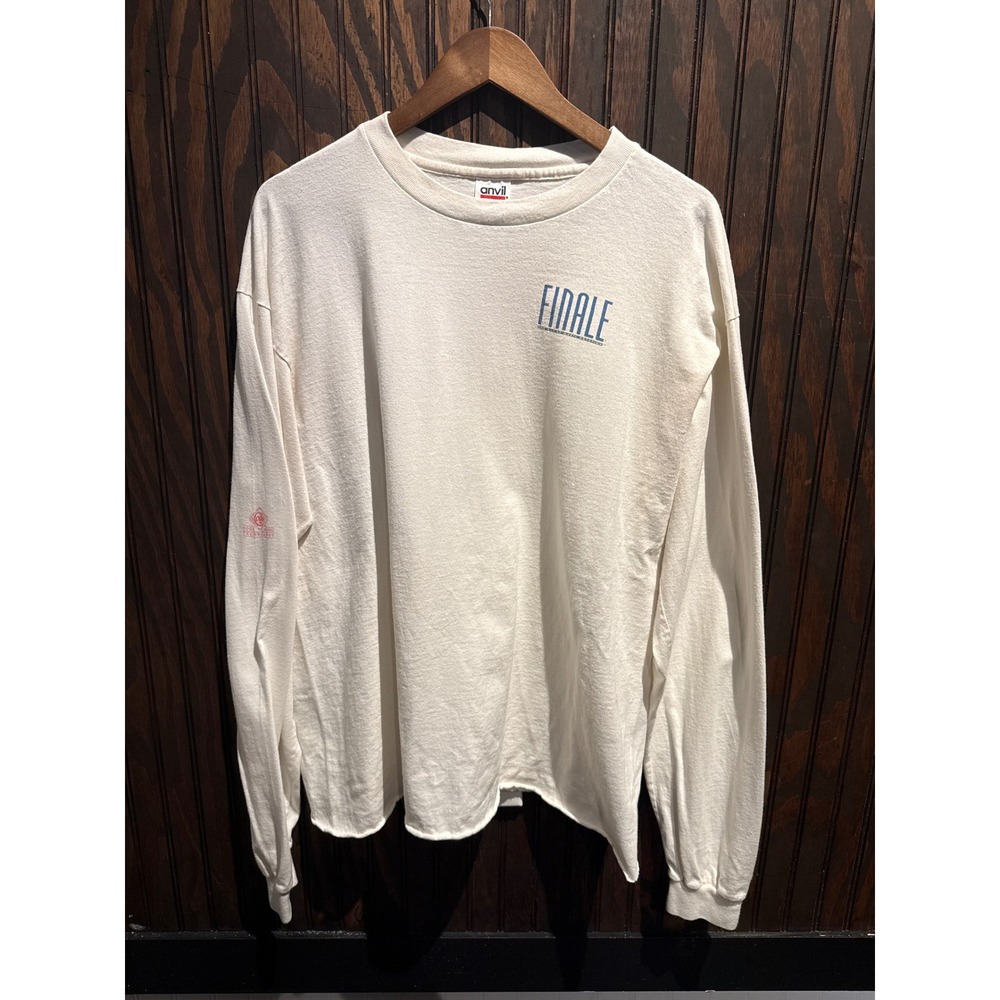 Vintage Anvil Long Sleeve T-Shirt White Finale Graphic 90s Single Stitch XL
